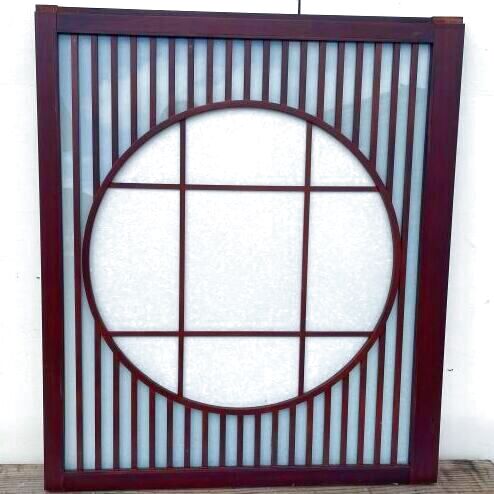 画像1: 丸ガラス障子格子窓 (1)